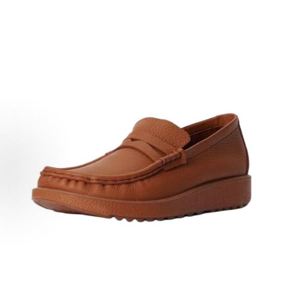 ECCO AT. KOLLEKTIVE MEN'S 45 BROWN LEATHER JOKE LOAFER NIB 39055491252